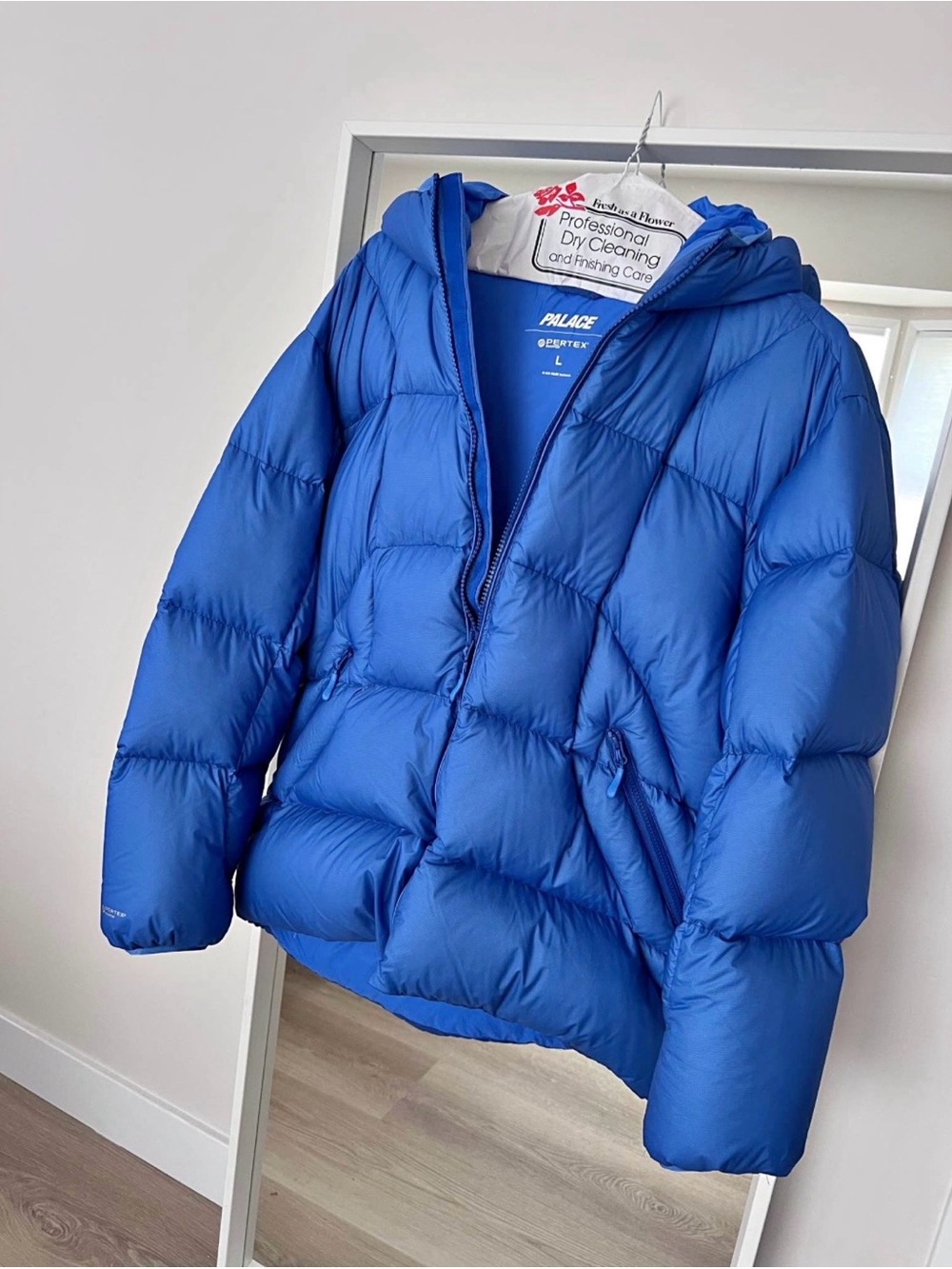 Palace Blue Puffer Jacket Size L